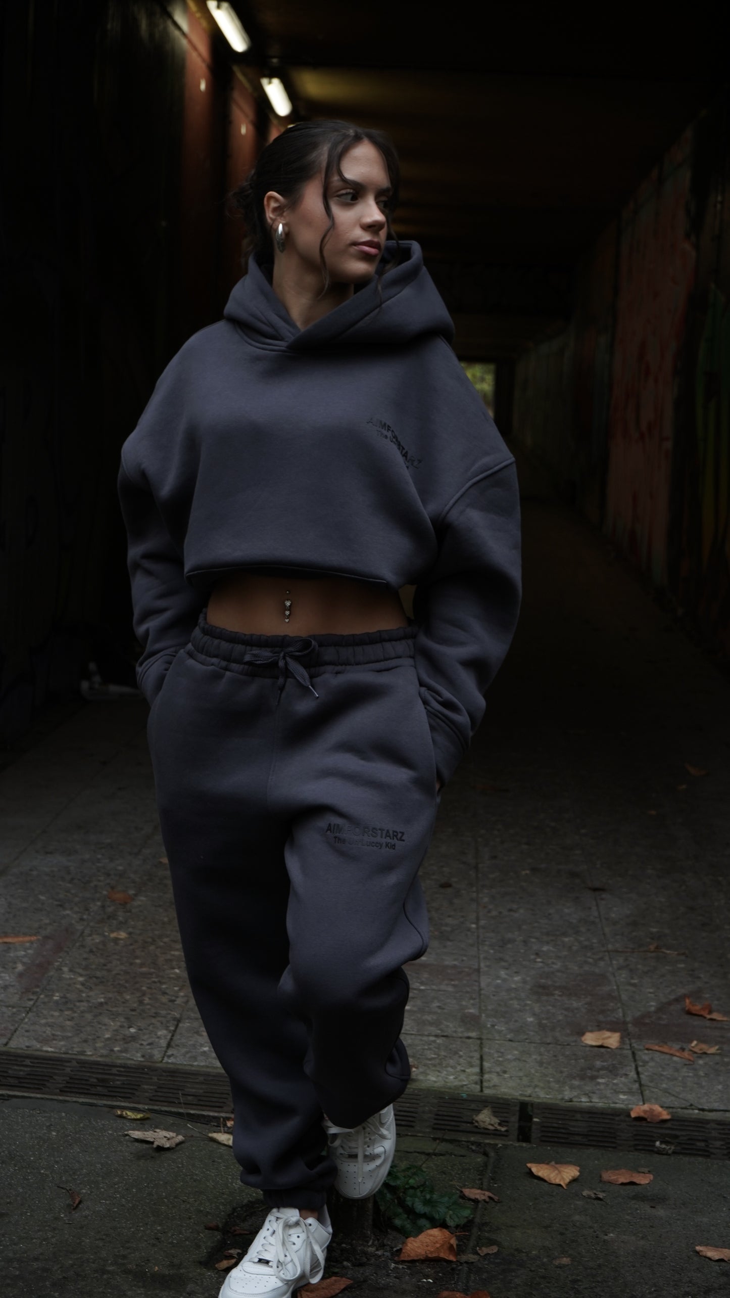 Women Oversize Anthrazit Hoodie
