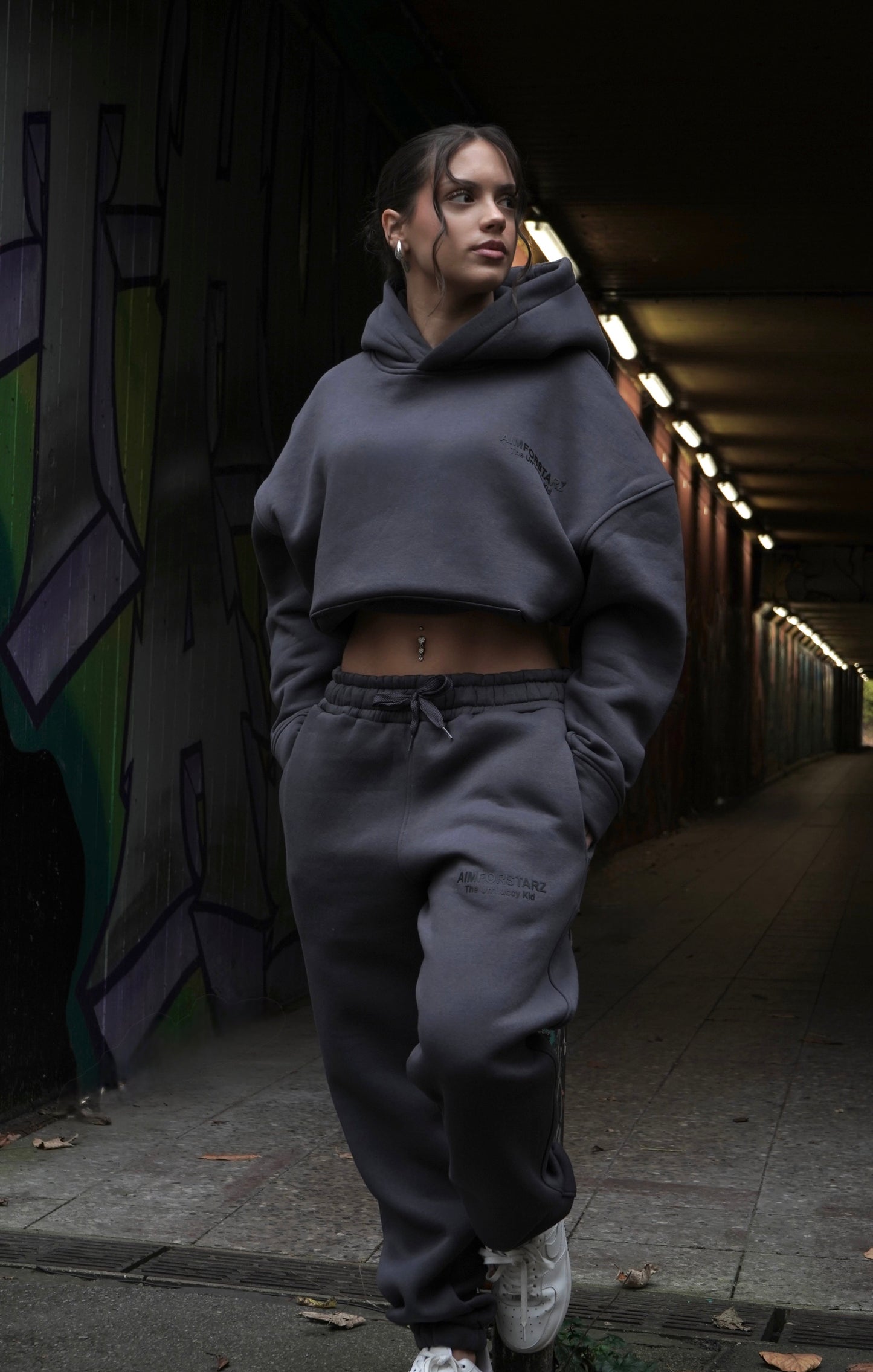 Women Oversize Anthrazit Hoodie